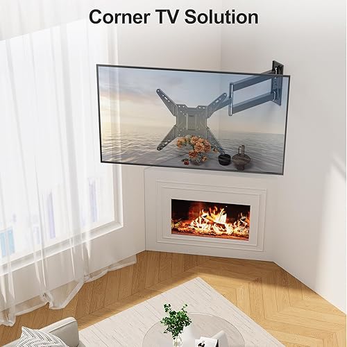 Miniatura 6 de MOUNT PRO Soporte de TV de esquina de brazo largo para la mayoría de televisores de 32 a 65 pulgadas, soporte de pared de movimiento completo de
