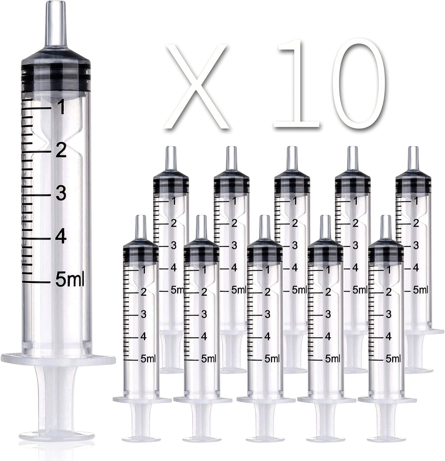 30 Pack 5cc Syringes, 5ml Plastic Syringe Individually