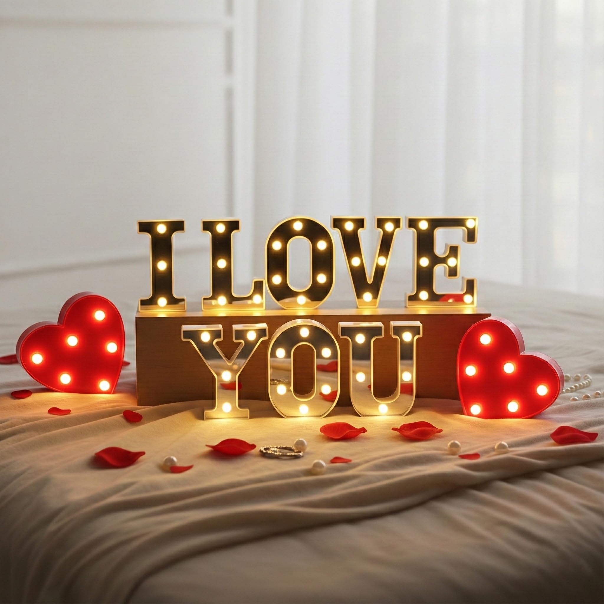 Letrero iluminado con texto en inglés "I Love You", con superficie de espejo, letra de neón para el día de San Valentín, aniversario, propuesta de confesión, decoraciones románticas, novio