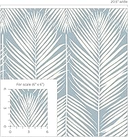 Vista 6 de Palm Silhouette Coastal Papel pintado prepegado (azul claro)