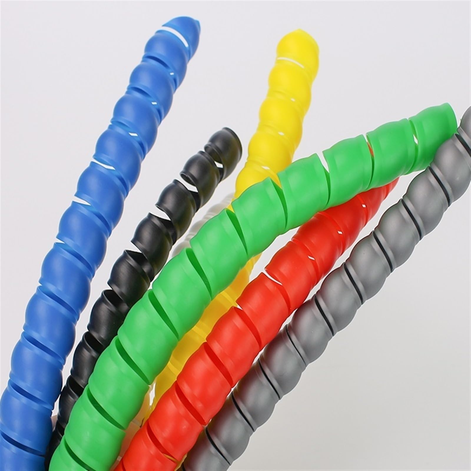 Tubo enrollador de Cables, Manguito Flexible for gestión de Cables en Espiral, Multicolor(Gray,20mm Inside Diameter)