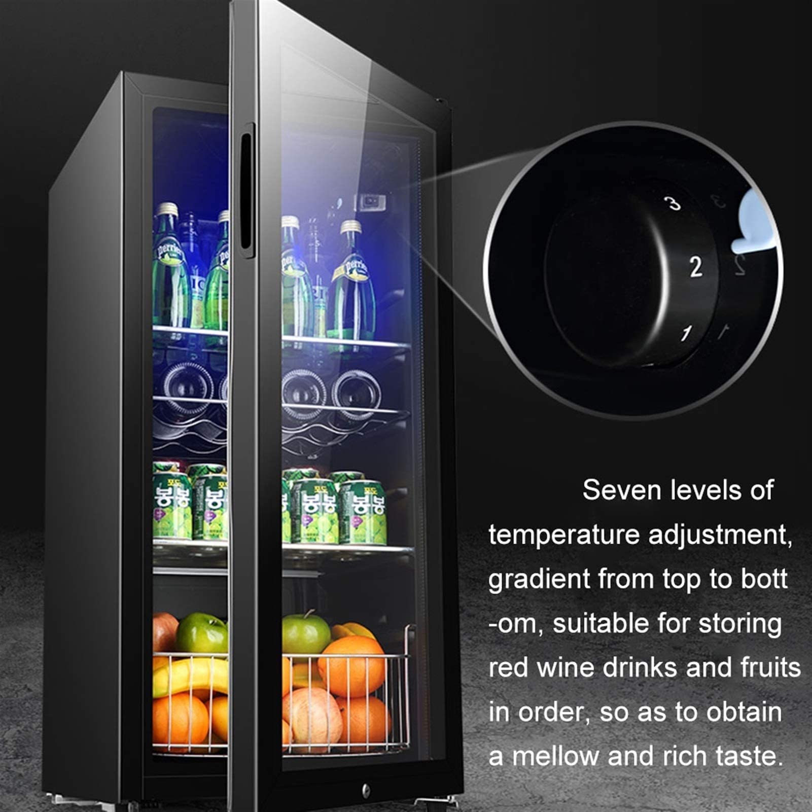 GagalU Compressor Wine Cabinet Refrigerator, Large Independent Wine Cellar, Adjustable Refrigerator, Energy-Saving Silent Beverage Cooler, Glass Door on Fridge.com