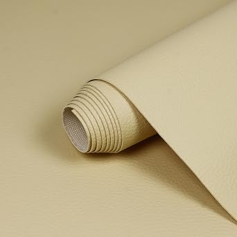 Marine Vinyl Fabric Waterproof Soft Leather Material 55"36" Beige | Soft Marine Faux Leather Sheets 0.6mm Thick Anti-UV Non-Peeling for Upholstery Boat Seat Automotive Furniture DIY Crafting