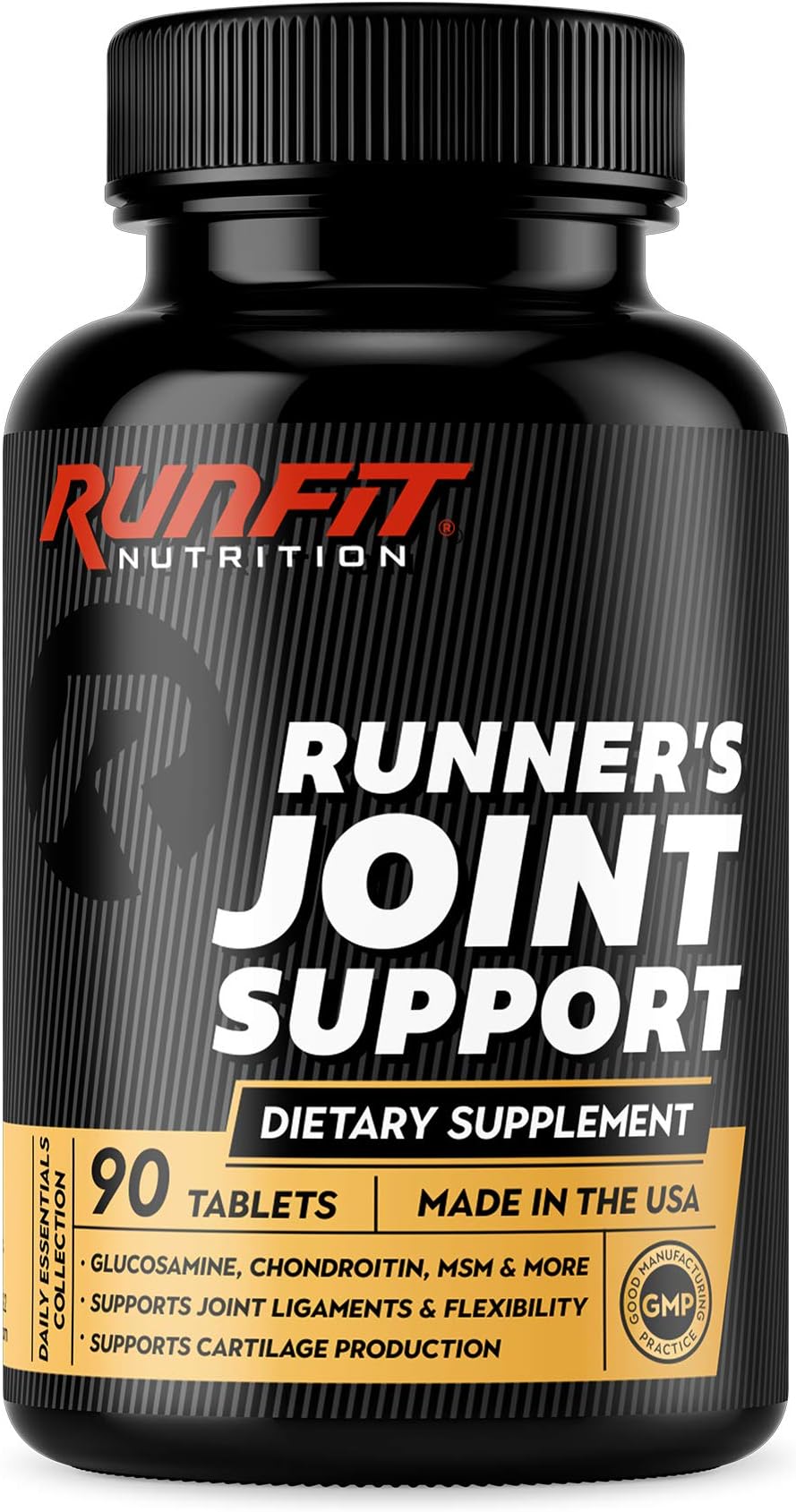 Runner's Joint Support - Glucosamine, Chondroitin, MSM & More - Joint Supplement Helps Improve Knee and Other Joint Discomfort - 90 Tablets (45 Day Supply)