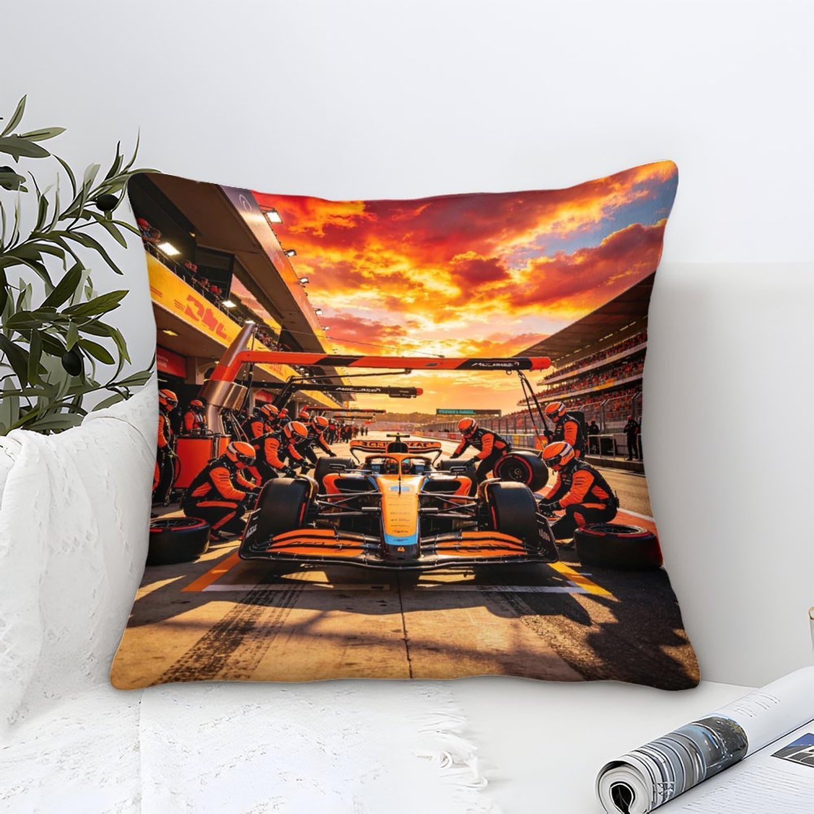 Xiaopangxy Landonorrisse 40X40cm Cushion Cover Decor, Pit Stop Pillowcases, Microfiber Themed Throw Pillow Case Pillow Cover For Sofa Couch Bedroom