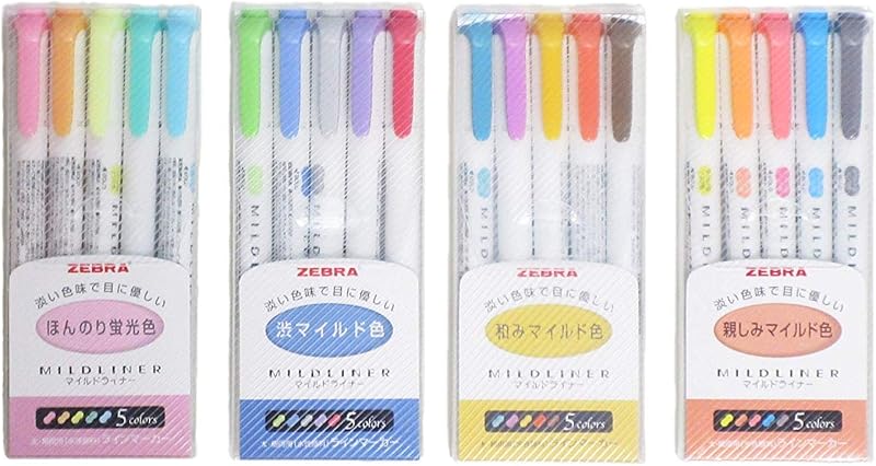 Zebra Mildliner Highlighter Pen Set, 20 Pastel Color Set (Japan Import)