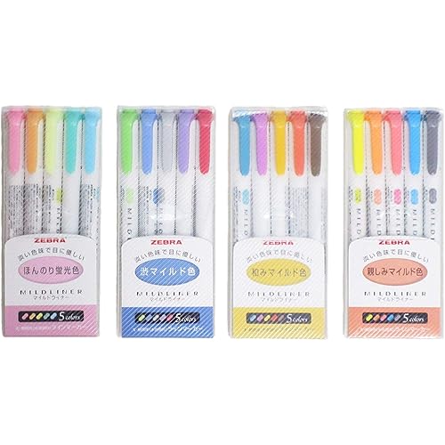 Zebra Mildliner Highlighter Pen Set, 20 Pastel Color Set (Japan Import)