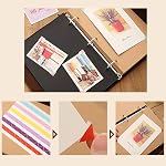 Scrapbook Album,ZEEYUAN Travel Leather Photo Album"World Map"Vintage DIY Photo Book Retro Sketchbook 60 Pages Special Valentines Birthday Gifts for Father Boyfriend