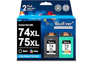 Remanufactured Ink Cartridge Replacement for HP 74 75 Ink Cartridges Combo Pack for HP Printers