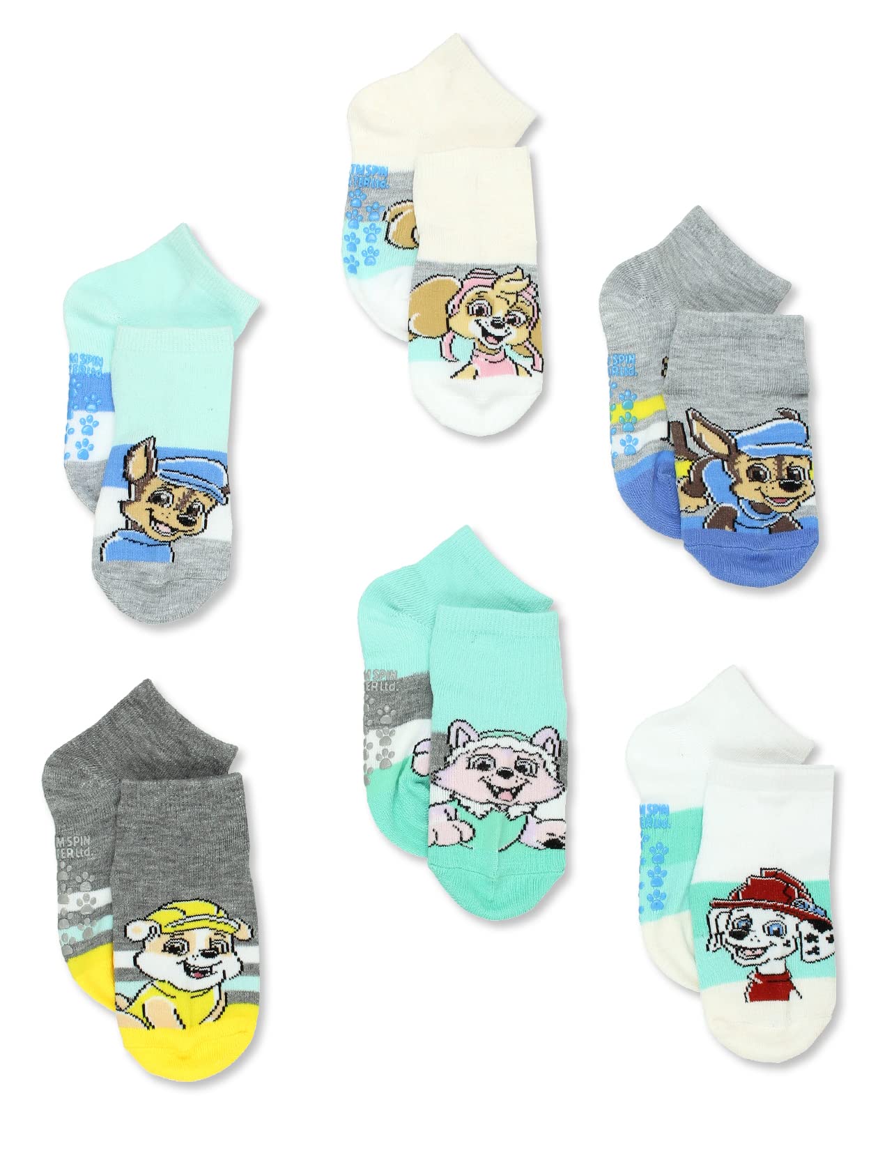 Nickelodeon Paw Patrol Pups Jungen Kleinkind 6er-Pack Gripper Quarter Socken