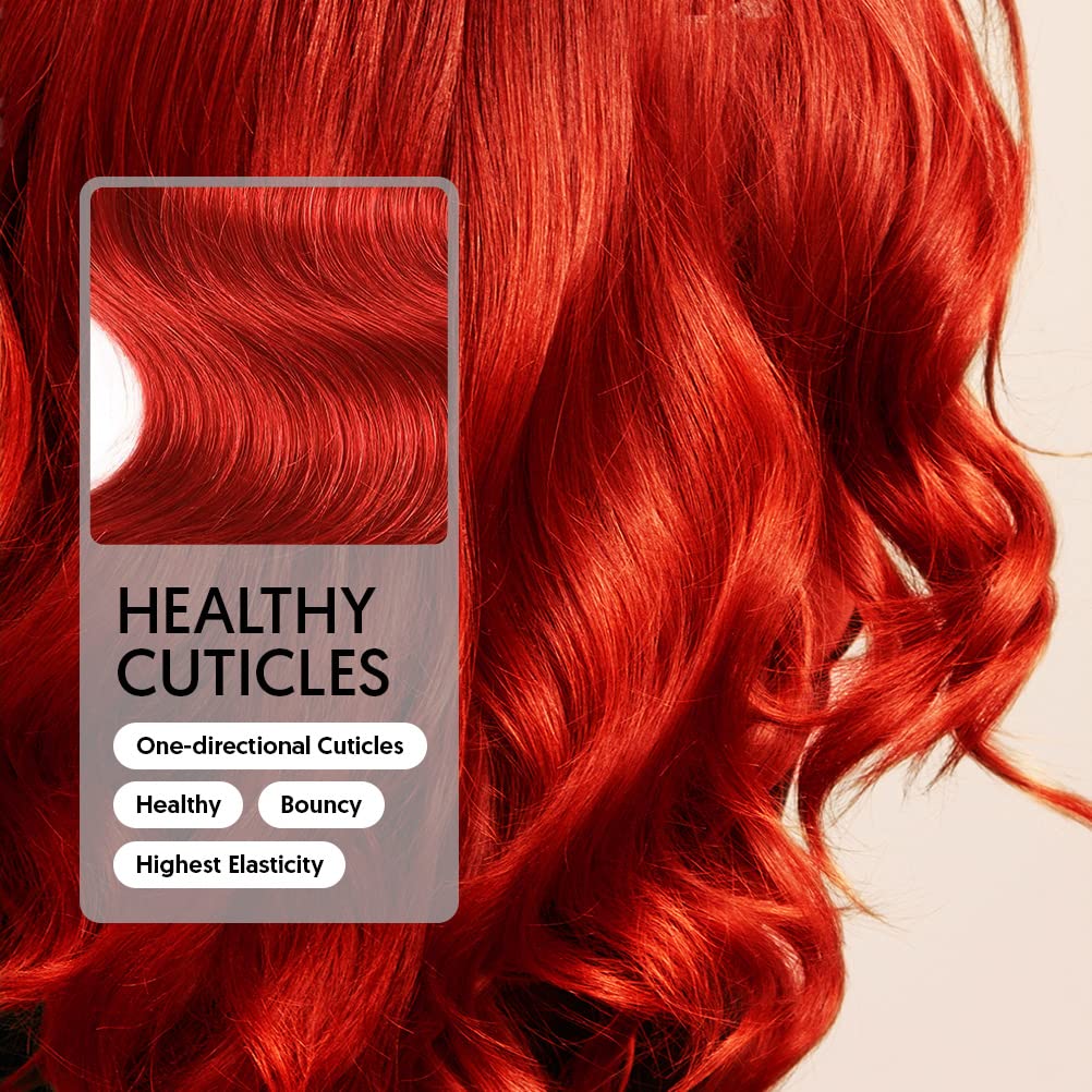 15A Body Wave Bundles with Closure Human Hair 100% Unprocessed Brazilian Human Hair Body Wave 3 Bundles with 4x4 HD Lace Closure Free Part (T1B/RED, 18", 20", 22" +16)