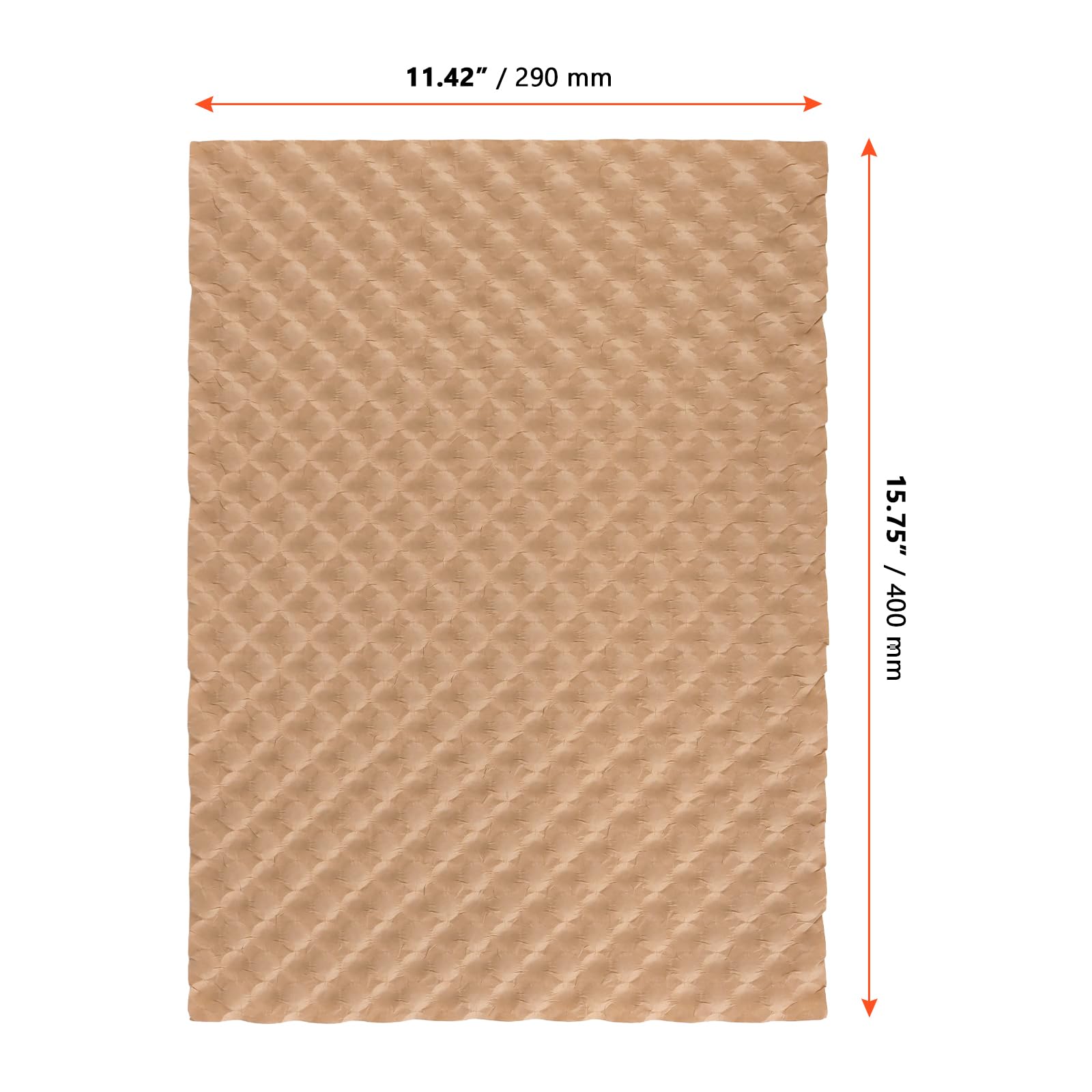 SINJEUN Lot de 200 feuilles de papier d'emballage à bulles, 29 x 40 cm, papier d'emballage en nid d'abeille écologique pour déménagement, expédition, emballage (marron)