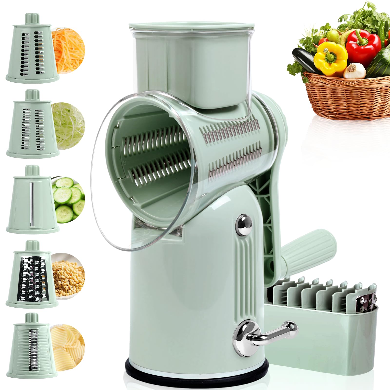 Fooyoubei 5-Blade Rotary Cheese Grater