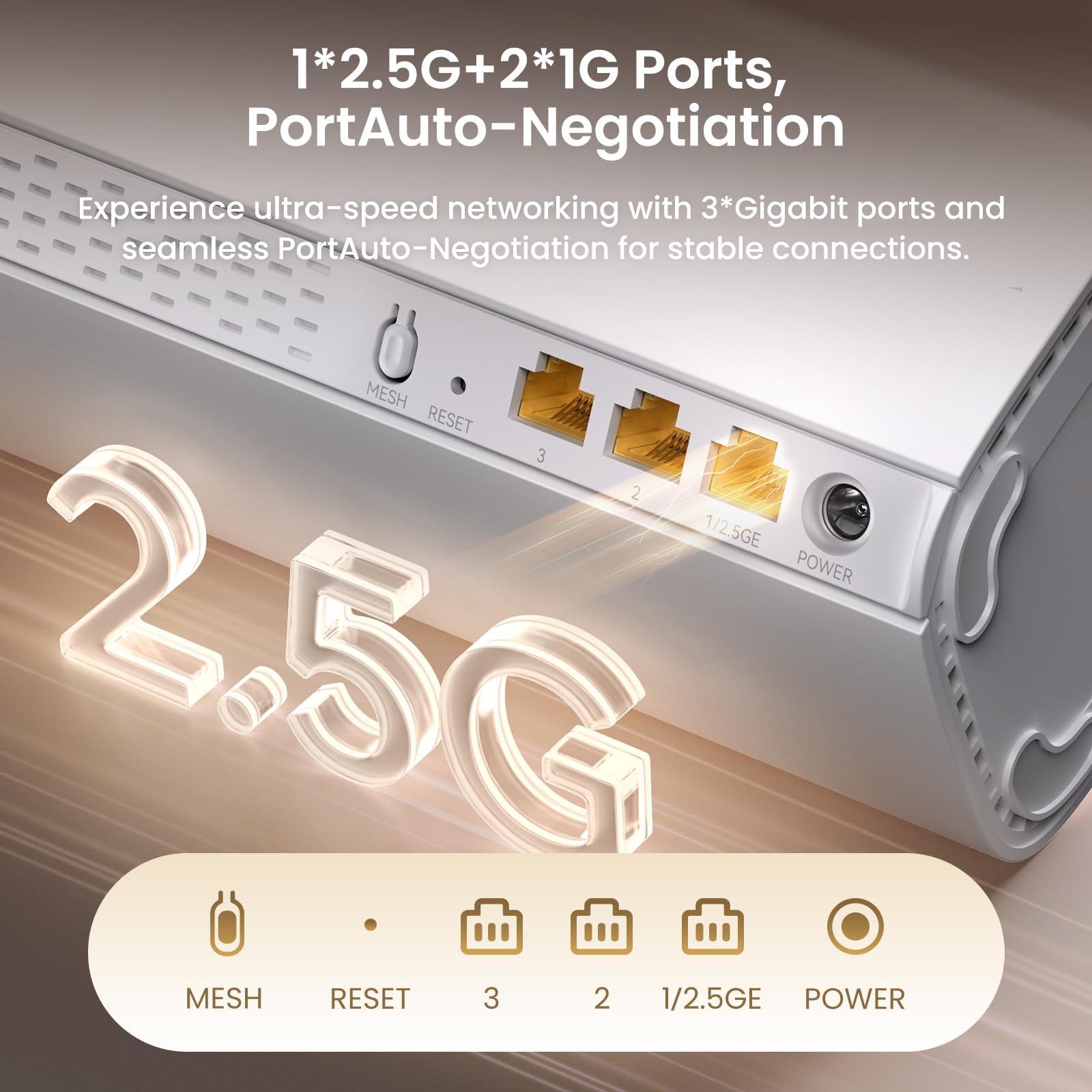 Tenda Système WiFi 7 Mesh BE5100 – Double Bande, Couvre Jusqu'à 6 000 M², 1 × 2,5 G Et 2 × Ports Gigabit 1G, Backhaul Ethernet, EasyMesh, MLO, VPN, Itinérance Sans Couture – ME6 Pro (lot De 3