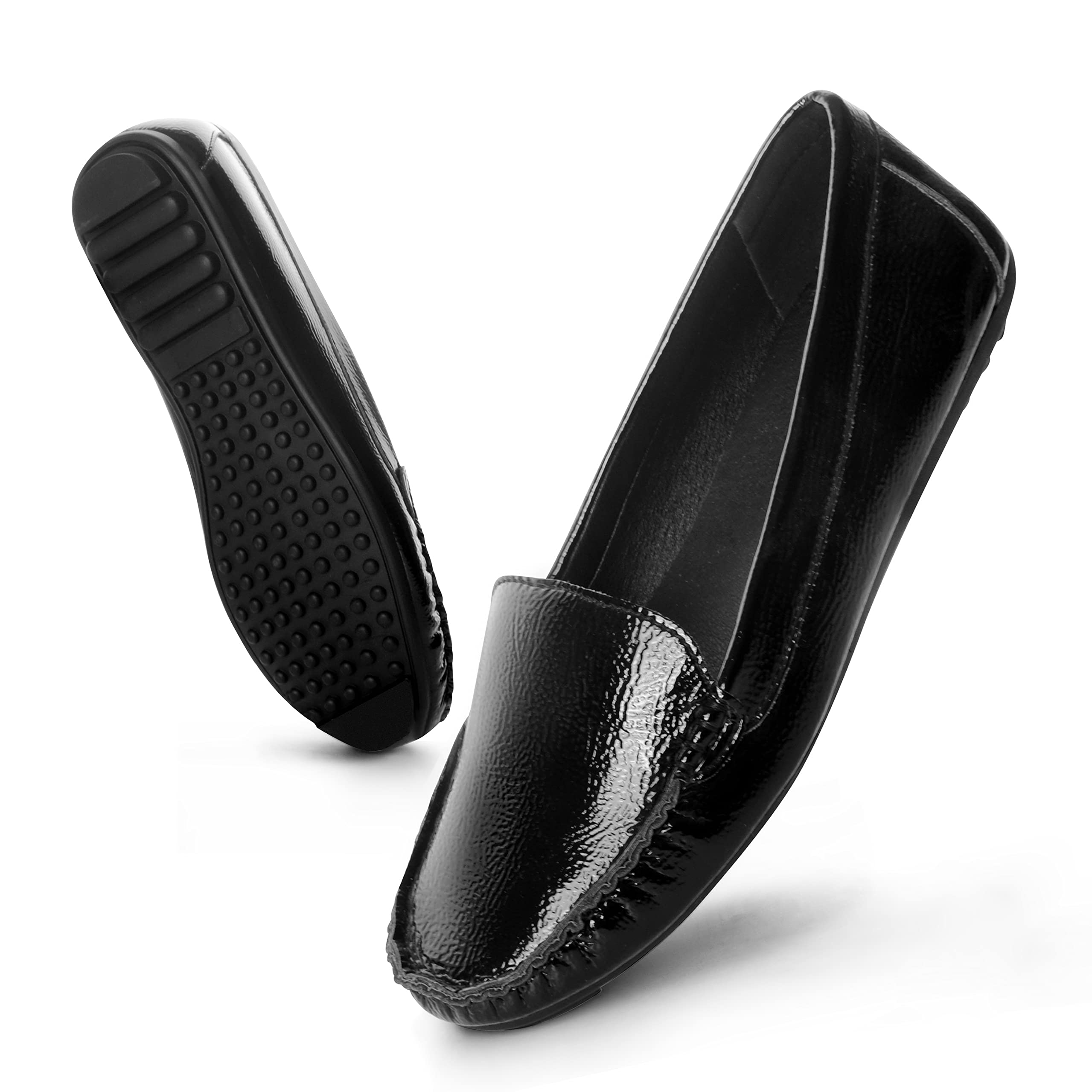 ANN CREEKFashion Memory Foam Slip On Loafers Shoes for Women, Comfortable and Lightweight, Black, 10