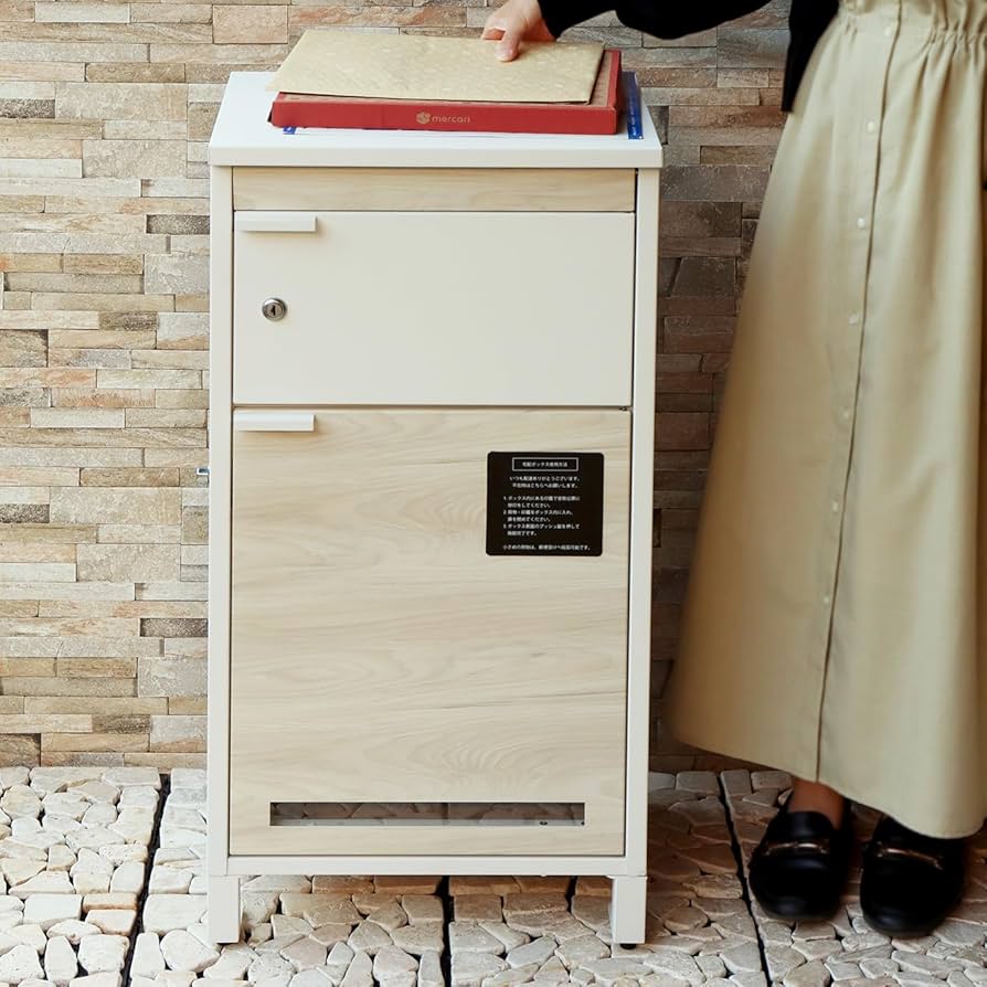 Amazon.co.jp: MOJYU 宅配ボックス付ポスト Maisie ホワイト
