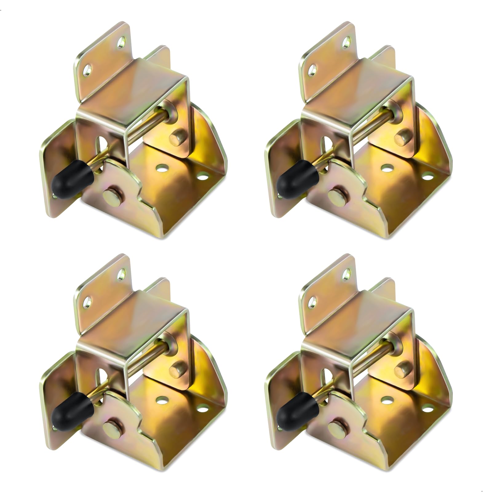 Duozoanz Onecolor 4 Pieces Folding Hinges 90 Degrees With Automatic Lock, Folding Hinge, Folding Bracket For Tables, Chairs And Workbenches, Includes Screws, Galvanised Steel