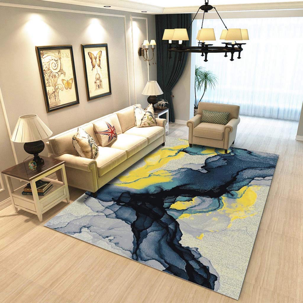Tapis de salon géométrique minimaliste tapis carré rétro style 6
