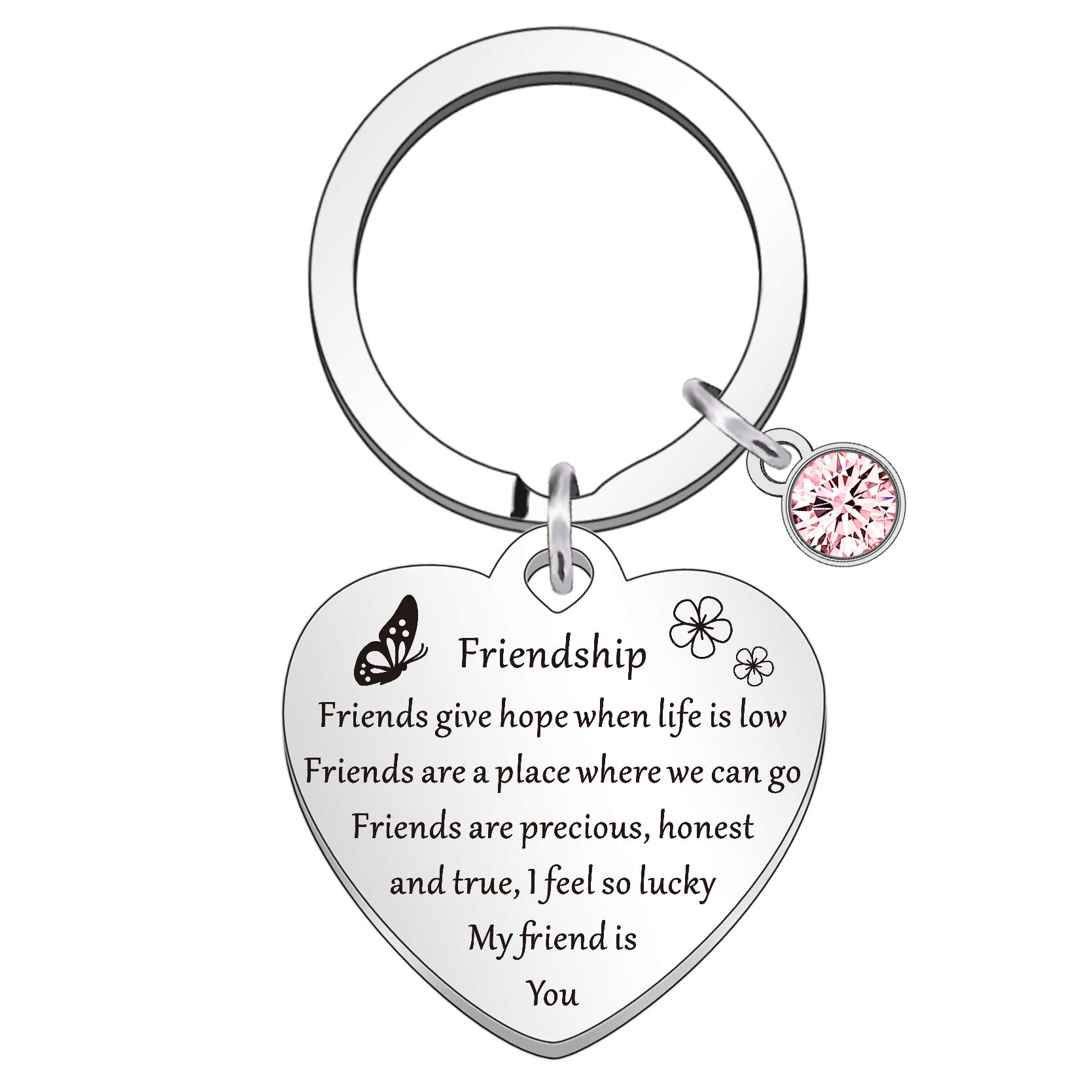 Qmvmv Women's Silver Best Friend Friendship Keyring Gifts For Girls Birthday Christmas Graduation Long Distance Present Keychain