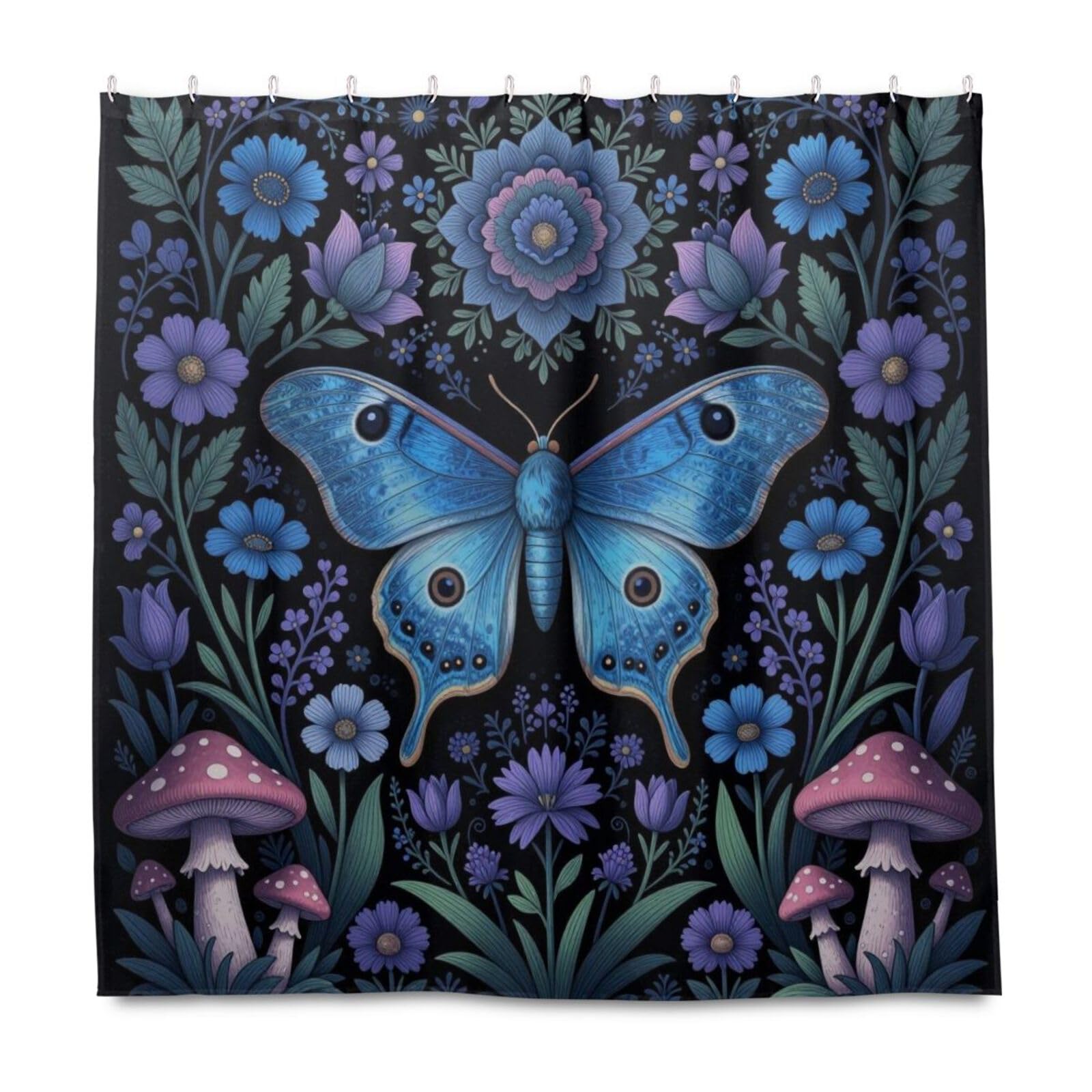 Rideau de douche en polyester bleu sorcier 183 x 183 cm tissu décoratif