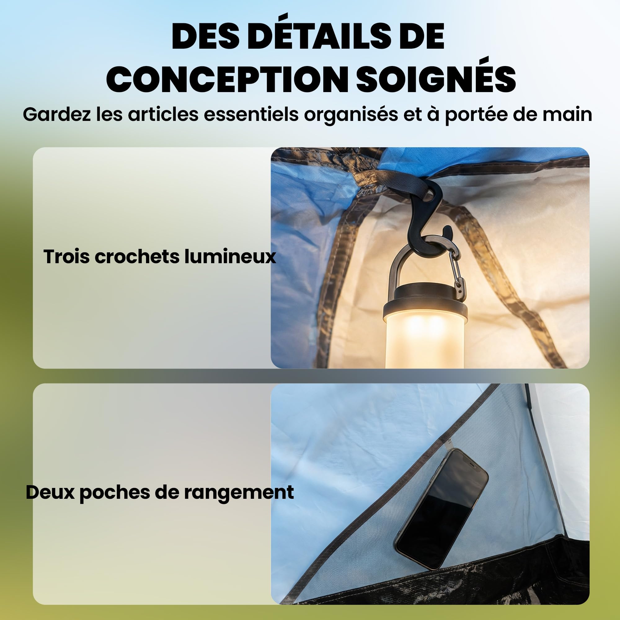 Outsunny - Tienda de campaña con doble capa, túnel familiar para 4-5 personas, grande, con 2 dormitorios y salón para 12 personas, 3000 mm, impermeable, refugio solar con toldo, azul