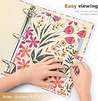 Vista 142 de Ospelelf Mini 3 Ring Binder, 2 Inch, Cute Pink Marble Binder for 5.5" x 8.5" with 5 Tab Dividers, File Folder Labels and Low Profile Clipboards