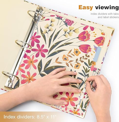 Miniatura 142 de Ospelelf Mini 3 Ring Binder, 2 Inch, Cute Pink Marble Binder for 5.5" x 8.5" with 5 Tab Dividers, File Folder Labels and Low Profile Clipboards