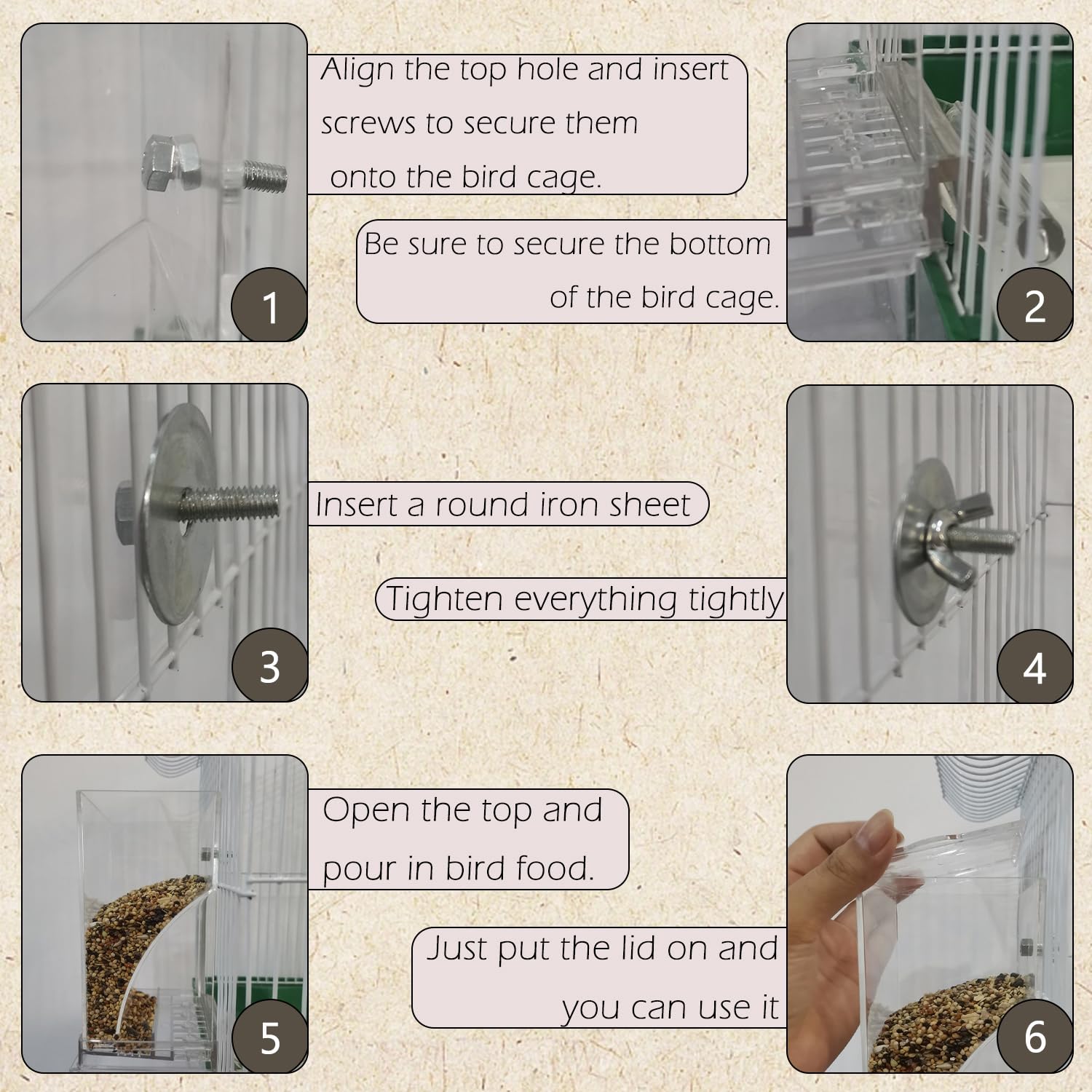 IBWell Juego de 3 comederos y bebederos automáticos para jaula de pájaros, dispensador de agua para loros, semillas de pájaros y loros, percha para loros para jaulas
