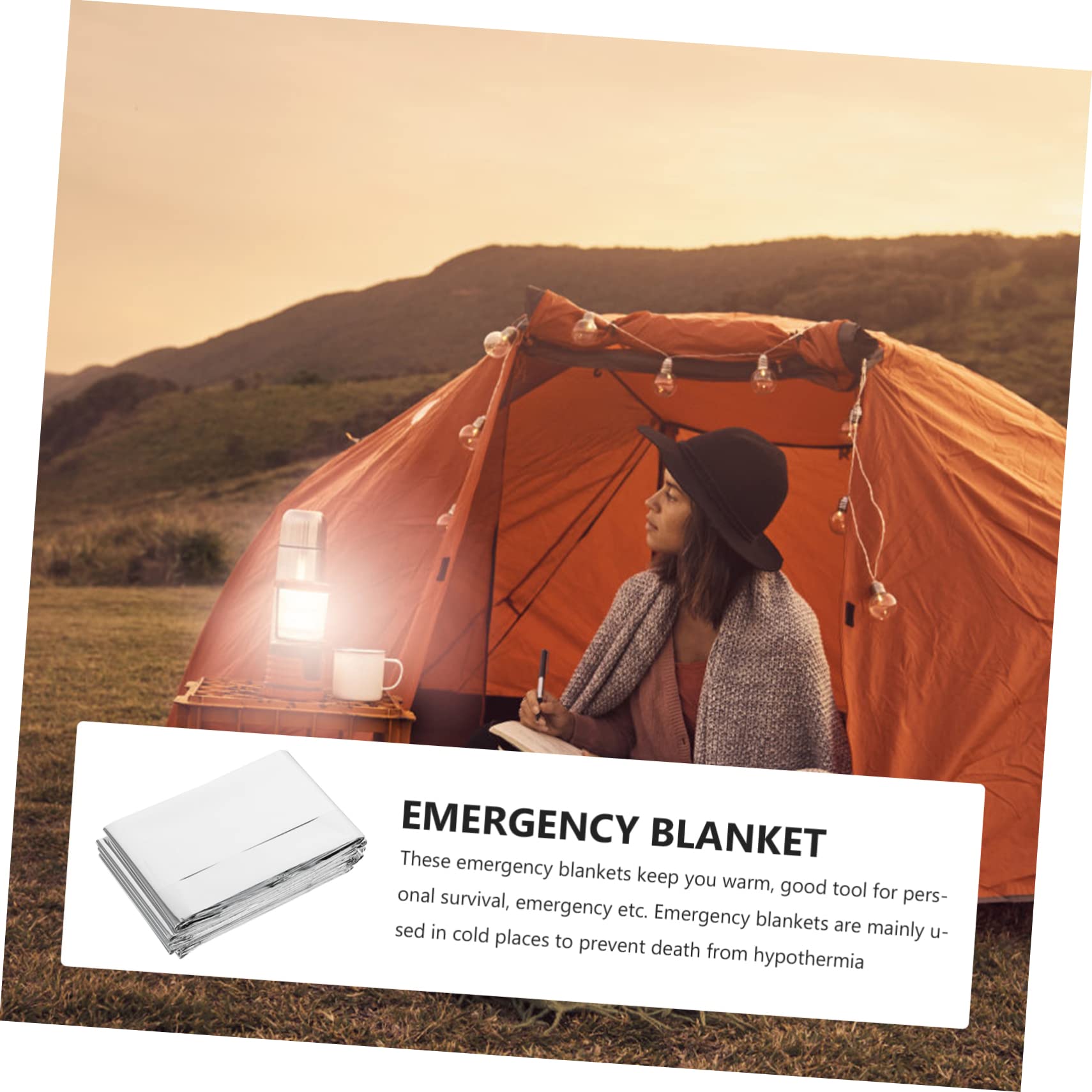 ARTSEWPLY 1pc Emergency Blanket Double Sided Aluminum Foil Outdoor Insulation Blanket Compact for Aid and Outdoor Activities Retains Body Heat Lightweight and Portable