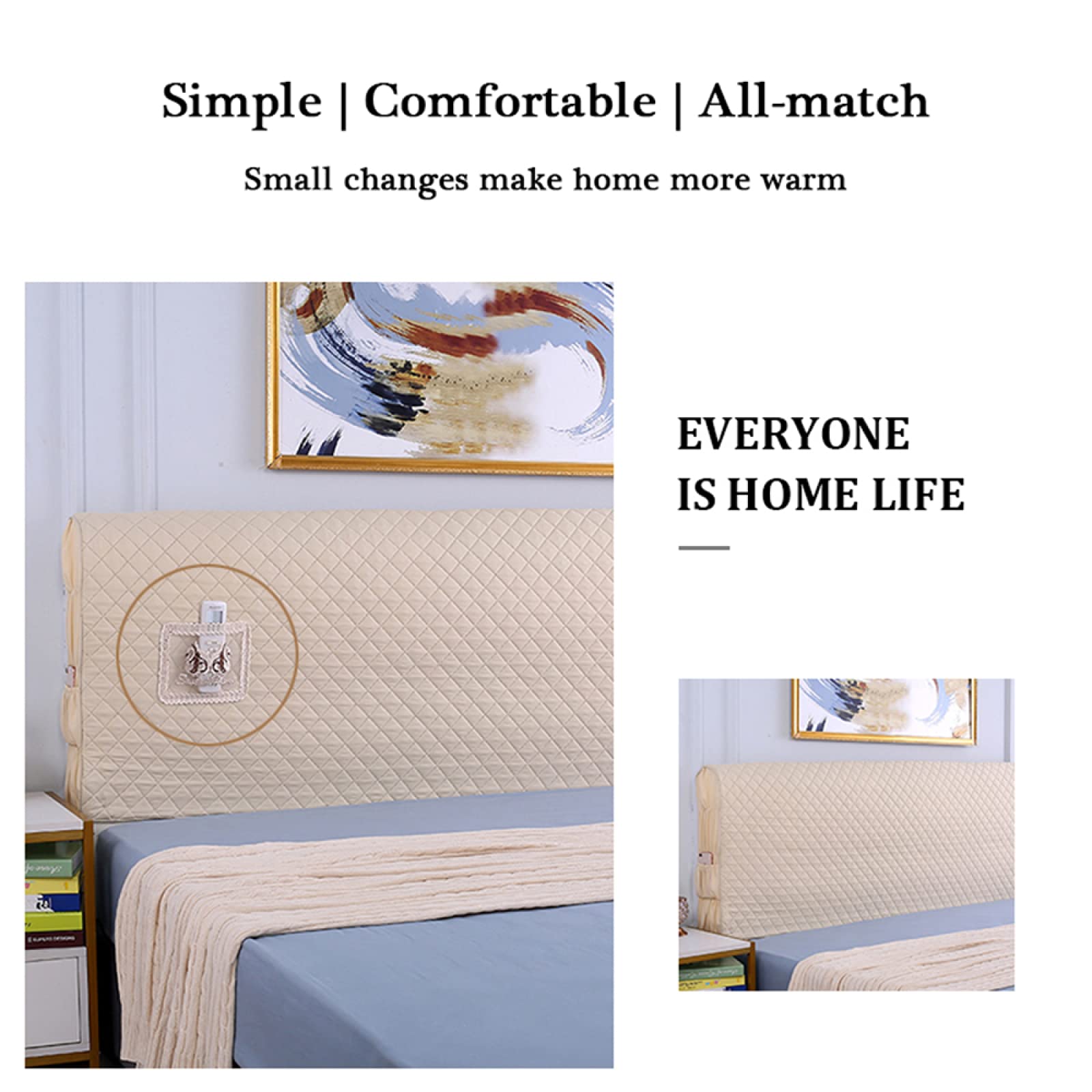 SHUIXIAYUE Funda Para Cabecero De Cama De Tela Suave Y Gruesa, Todo Incluido, Súper Suave, Acolchada, Color Liso, Protector Contra El Polvo (blanco, 200 X 60 Cm