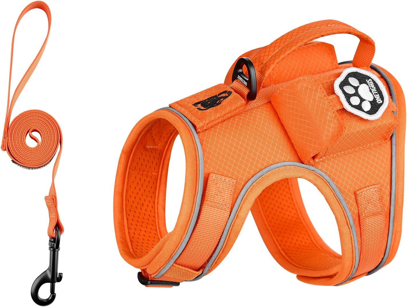 OneTigris Cat Harness and Leash - Escape Proof Soft Adjustable Cat Harness, Breathable, Comfortable, Durable Water-Resistant Tactical Vest with Reflective Strips and Pocket for Cat Tracker