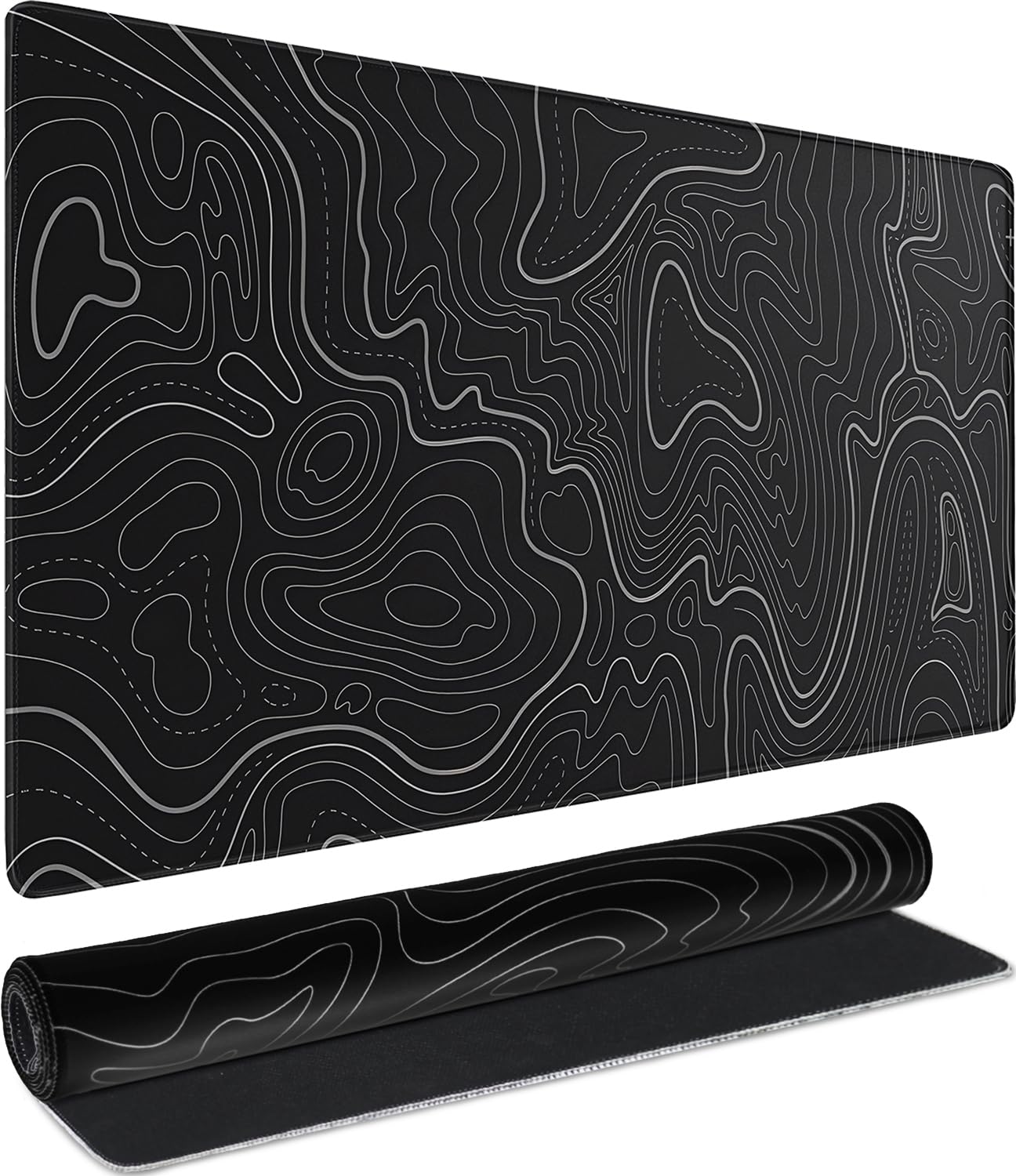 Large Gaming Mouse Pad, Waterproof Extra Large Mousepad with Stitched Edges, 31.5" x 15.7" Non-Slip Rubber Base Office Big Long Keyboard Pad for Office Gamer Home XXL, Black