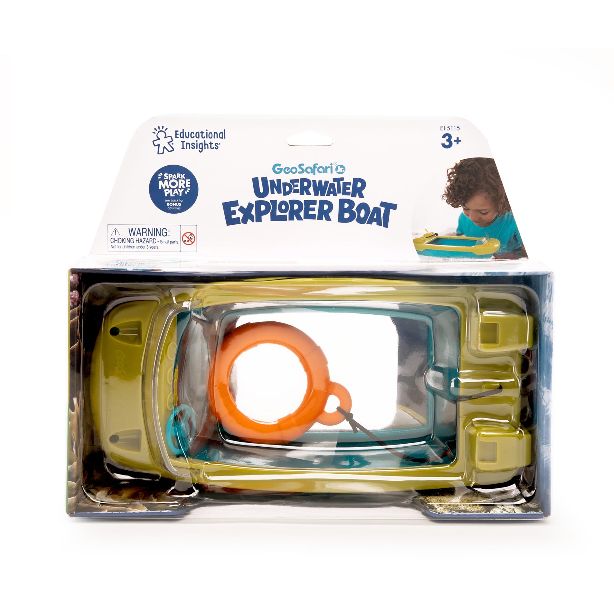 Learning Resources Bateau-loupe d’Exploration sous-Marine GeoSafari Jr – Loupe 3X – Jouet Sensoriel Étanche – Dès 3 Ans – Plastique Résistant + Dragonne