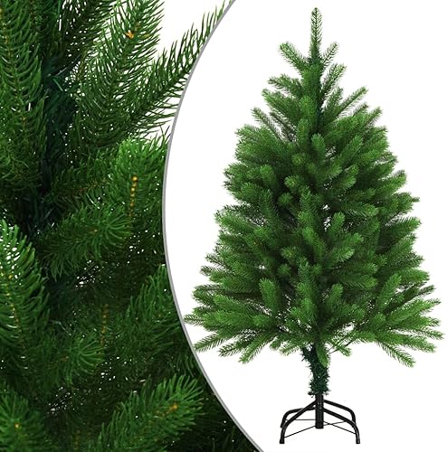 YAFF Árbol de Navidad de 4 pies con agujas realistas para decoración de Navidad en interiores y exteriores, color verde