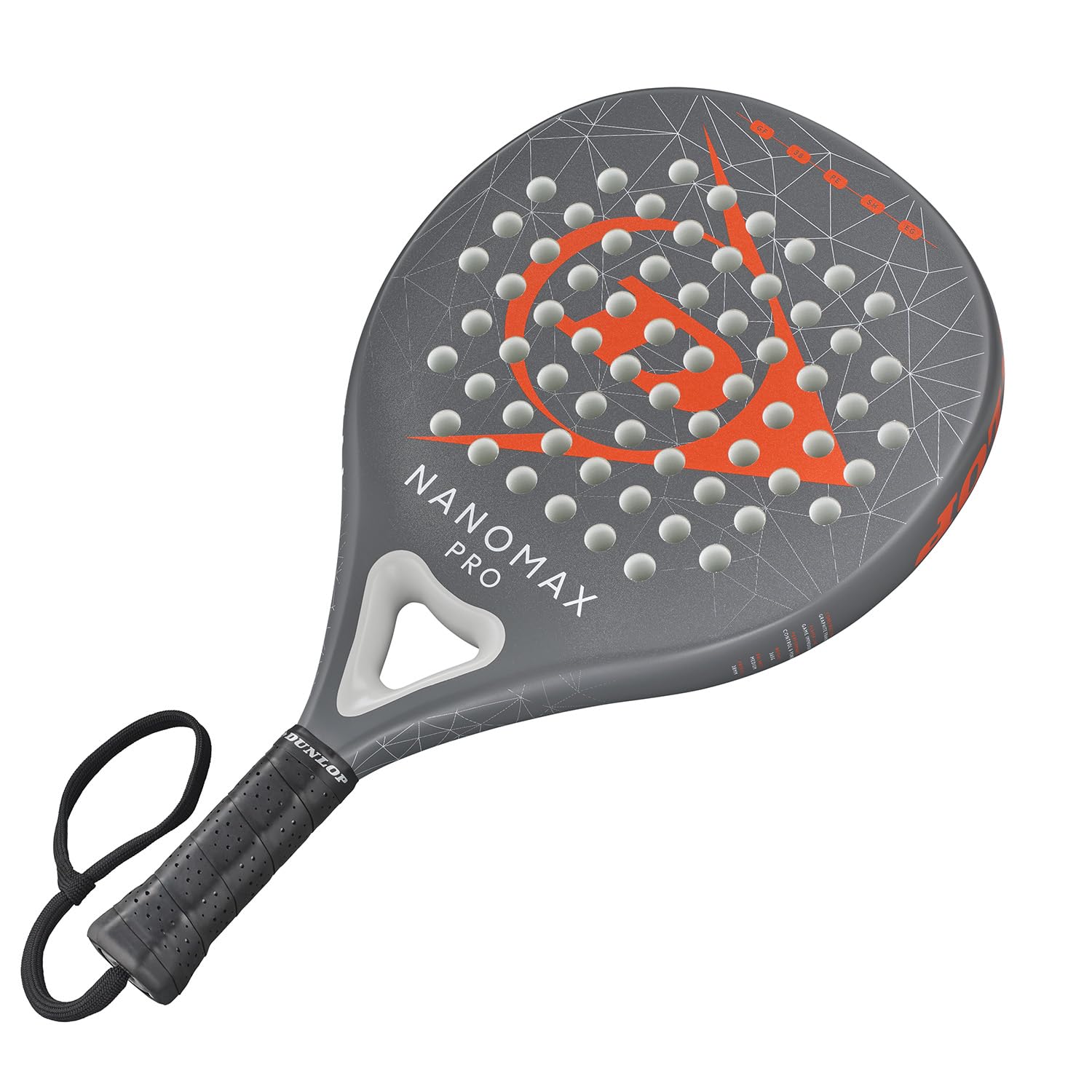 Dunlop Unisex Nanomax Pro Rakieta do padla Grey/Orange/White One Size