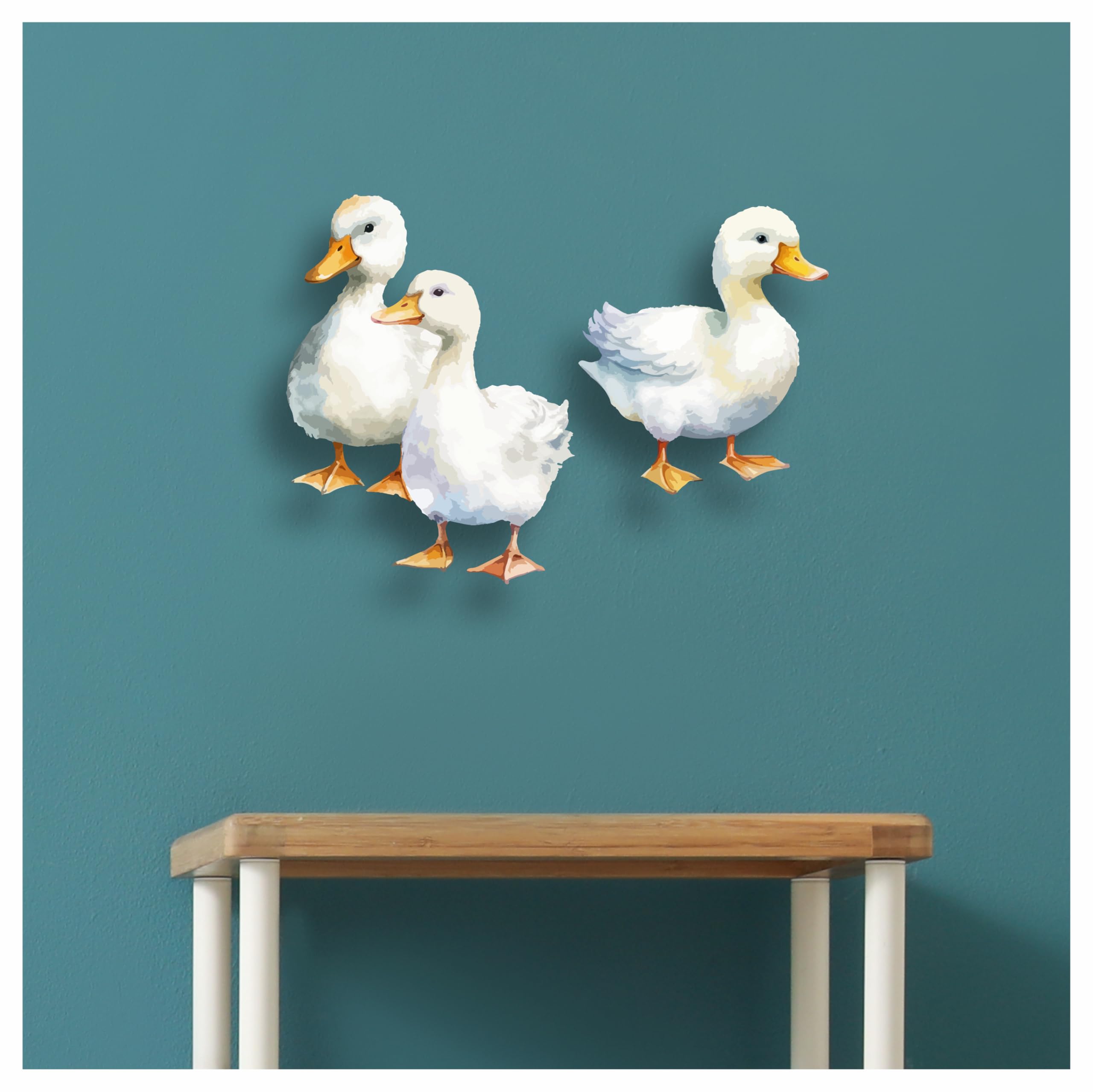x3 Duck Stickers, Hardwearing Waterproof 0% Transparency Farm Animal Decals, Peel & Stick Perfect to Cover Marks, Wall Decor, Weatherproof for Cars & Home Projects. (x3 Ducks, A5) — view 2