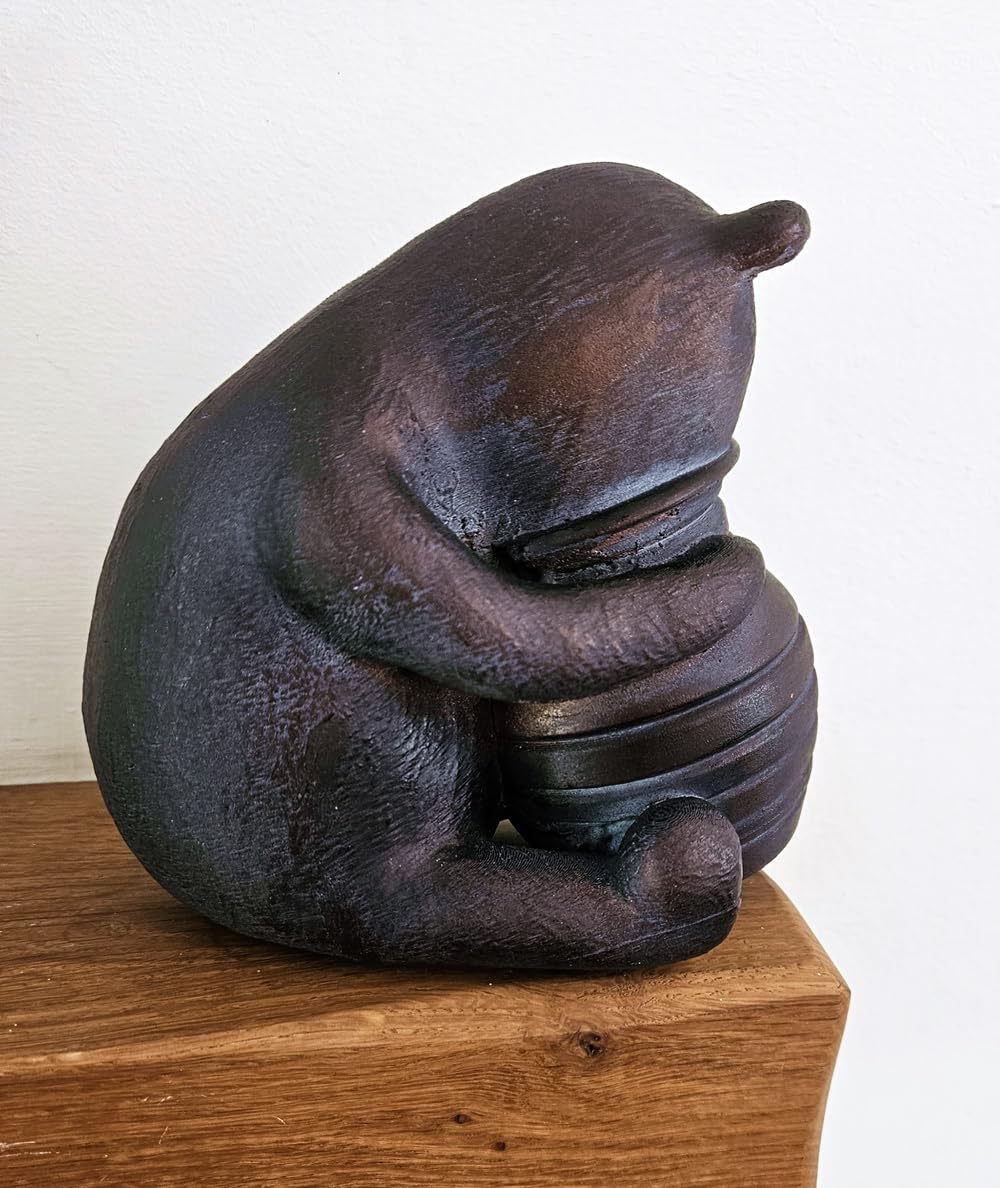 Inspirational Gifting 15cm tall Winnie-the-Pooh Ornament Sculpture for your home or garden in antique bronze hand finish - Image 3