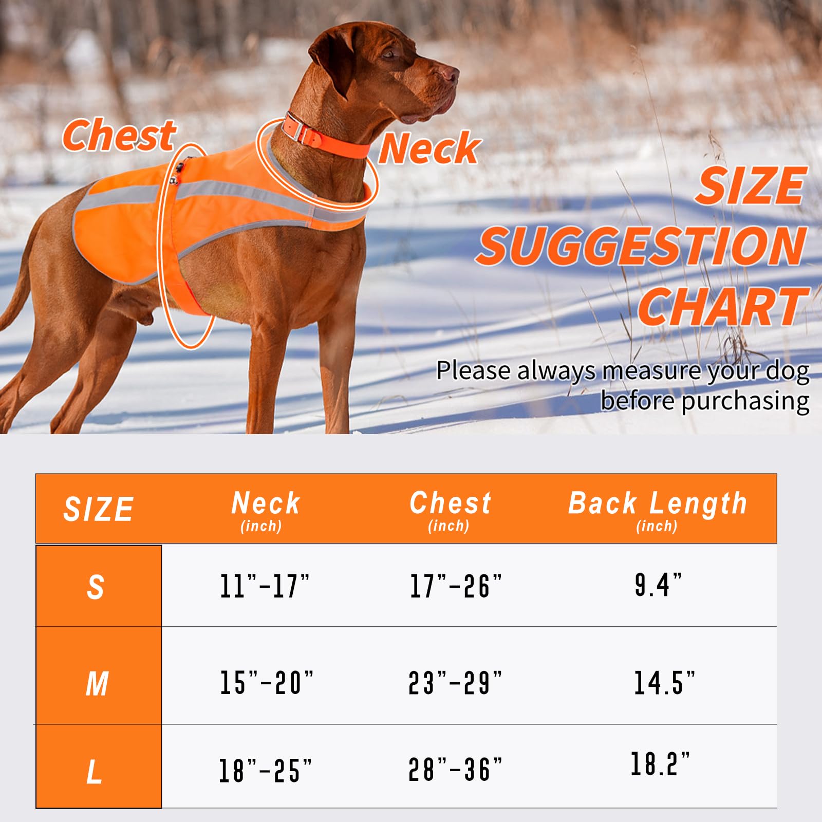 Chaleco reflectante para perro, chaleco de seguridad con cremallera, campana de alerta para perro y chaqueta de alta visibilidad para perro para mantener al perro a salvo de caza, entrenamiento y