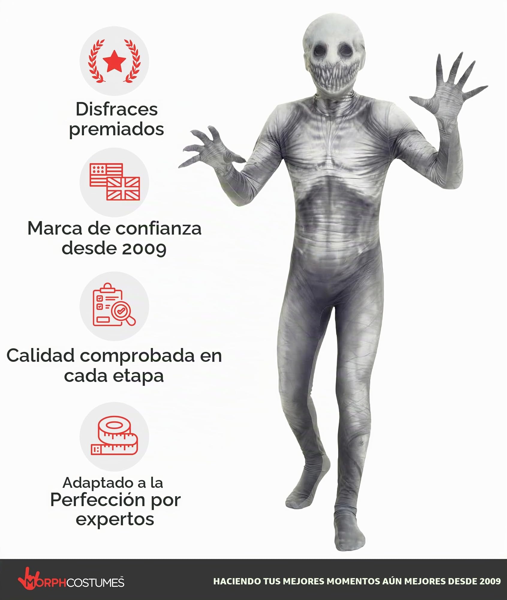 Morphsuits Disfraz infantil diseño de monstruo de leyenda urbana, talla grande, 122 a 137 cm, 10 a 12 años