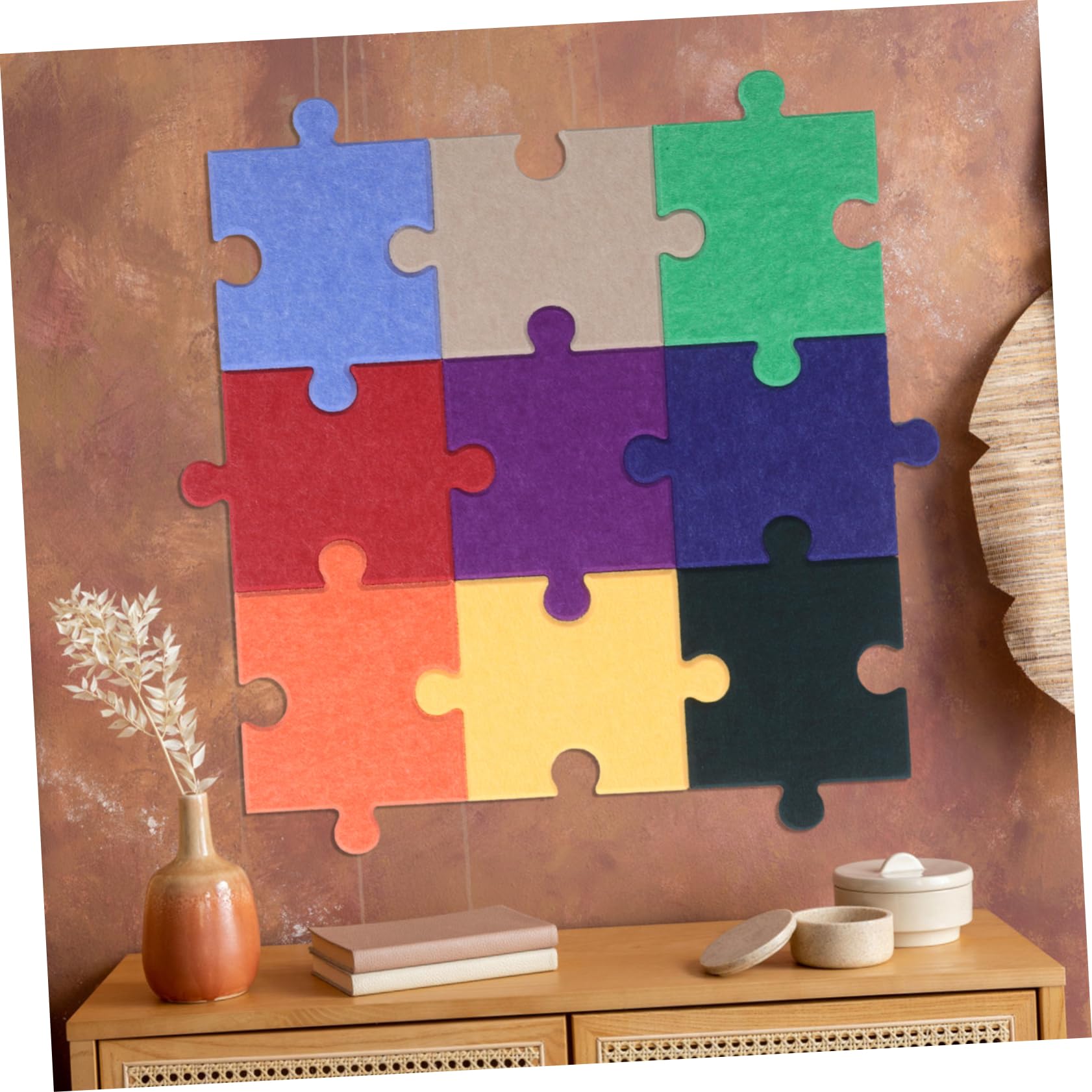 Hemobllo 10 Selbstklebende Filzplatten im Kreativen Puzzle Design aus Polyester für Vielseitige Wanddeko im Kinderzimmer und Büro Wandpolster Wandaufkleber Satz