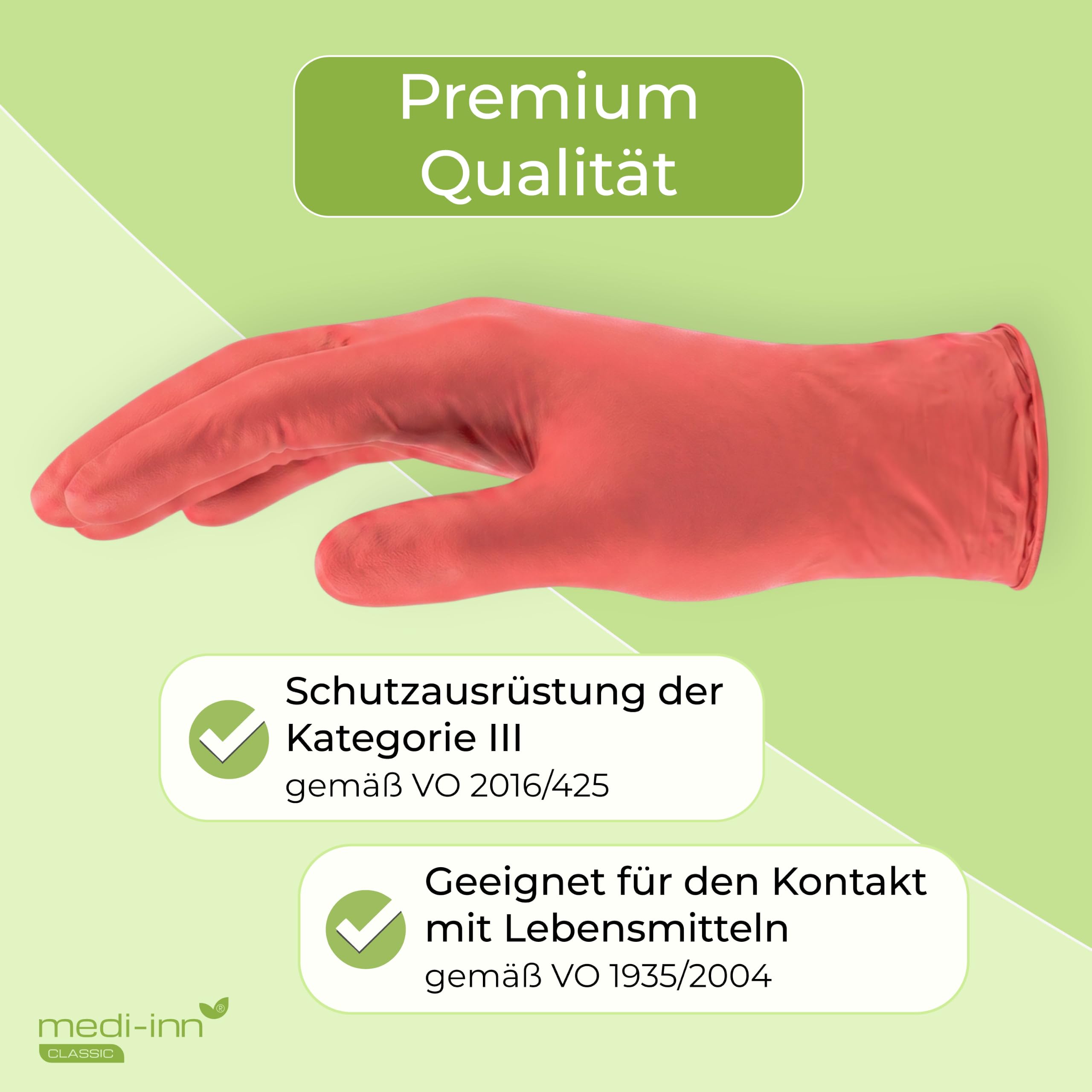 Medi-Inn Nitril Red Plus Einmalhandschuhe, rot, puderfrei (Gr. L, 10 x 100 = 1000 Stück)