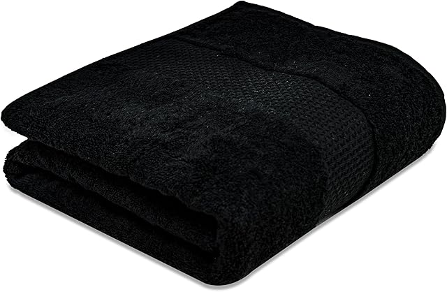 Xelay Bath Sheets 700GSM Extra Large Bath Towels 90cm x140cm | 100% Cotton Quick Dry and Absorbent Luxe Hotel Quality Machine Washable (Black, 1)