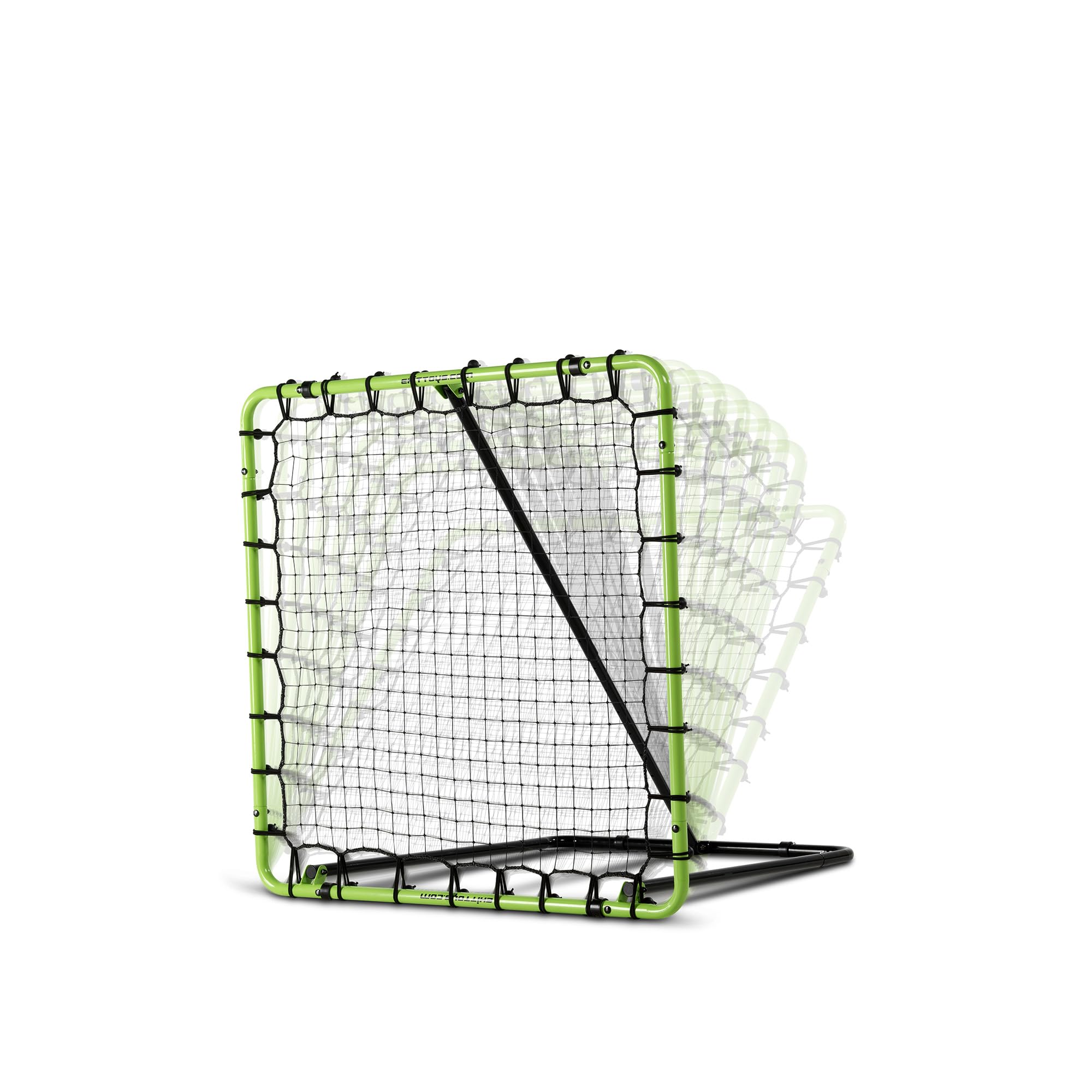 EXIT Toys Filet de Rebond Multisport 120 x 120 cm Réglable 8 Positions – pour Volleyball, Tchoukball et Handball – Rebounder avec Ancrages au Sol – TÜV Testé – Tempo – Vert/Noir