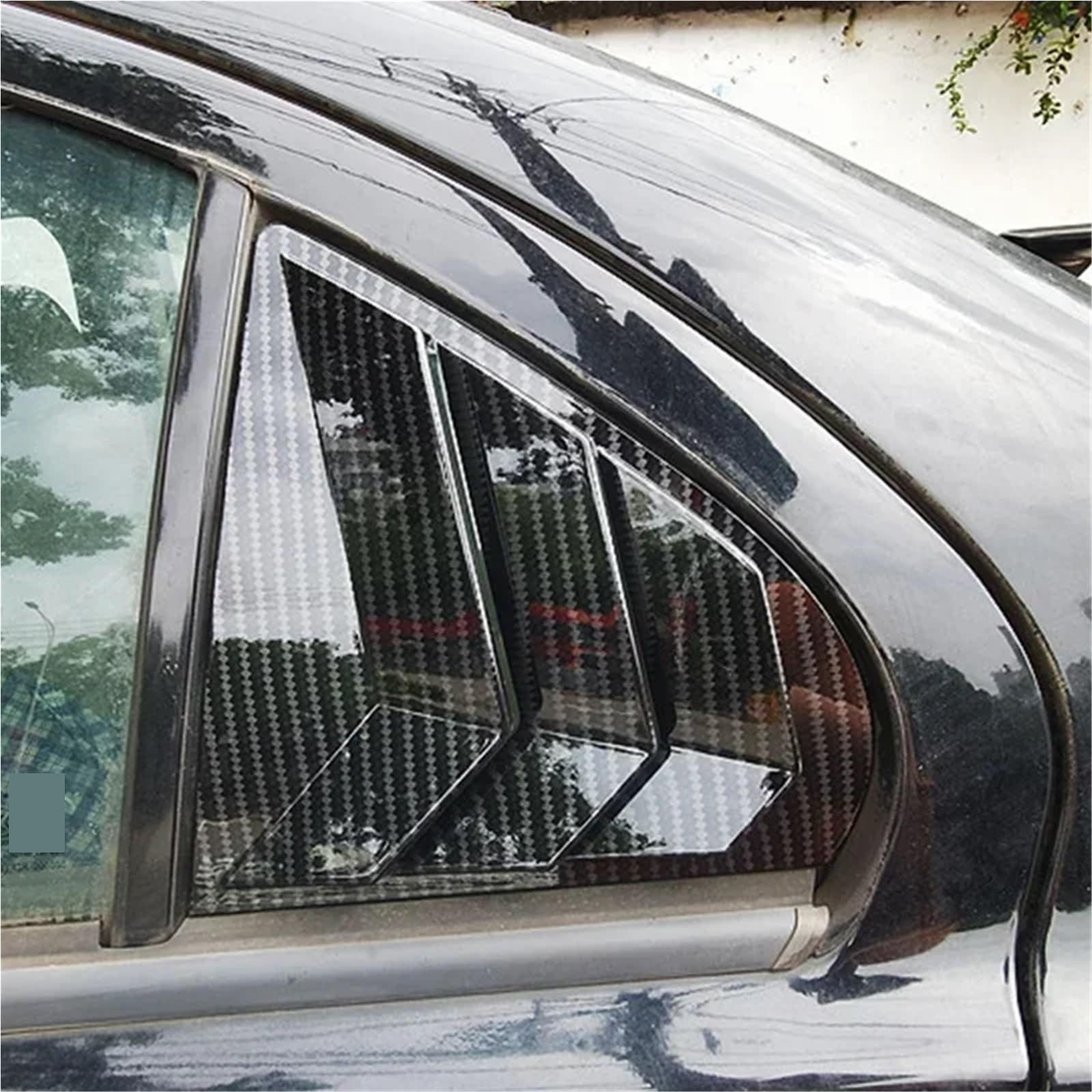 Zaluzje do okien bocznych Pasuje do Mitsubishi Lancer EX X EVO 2008-2018, naklejka na tylną żaluzję, boczną osłonę okna, wlot powietrza Osłonę bocznej żaluzji samochodu(Carbon)