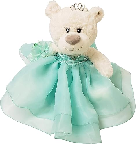 Miniatura 1 de Oso de peluche de 20 pulgadas con vestido y bordado dulce de 16 pulgadas (pieza central) B16831A-25 (menta)