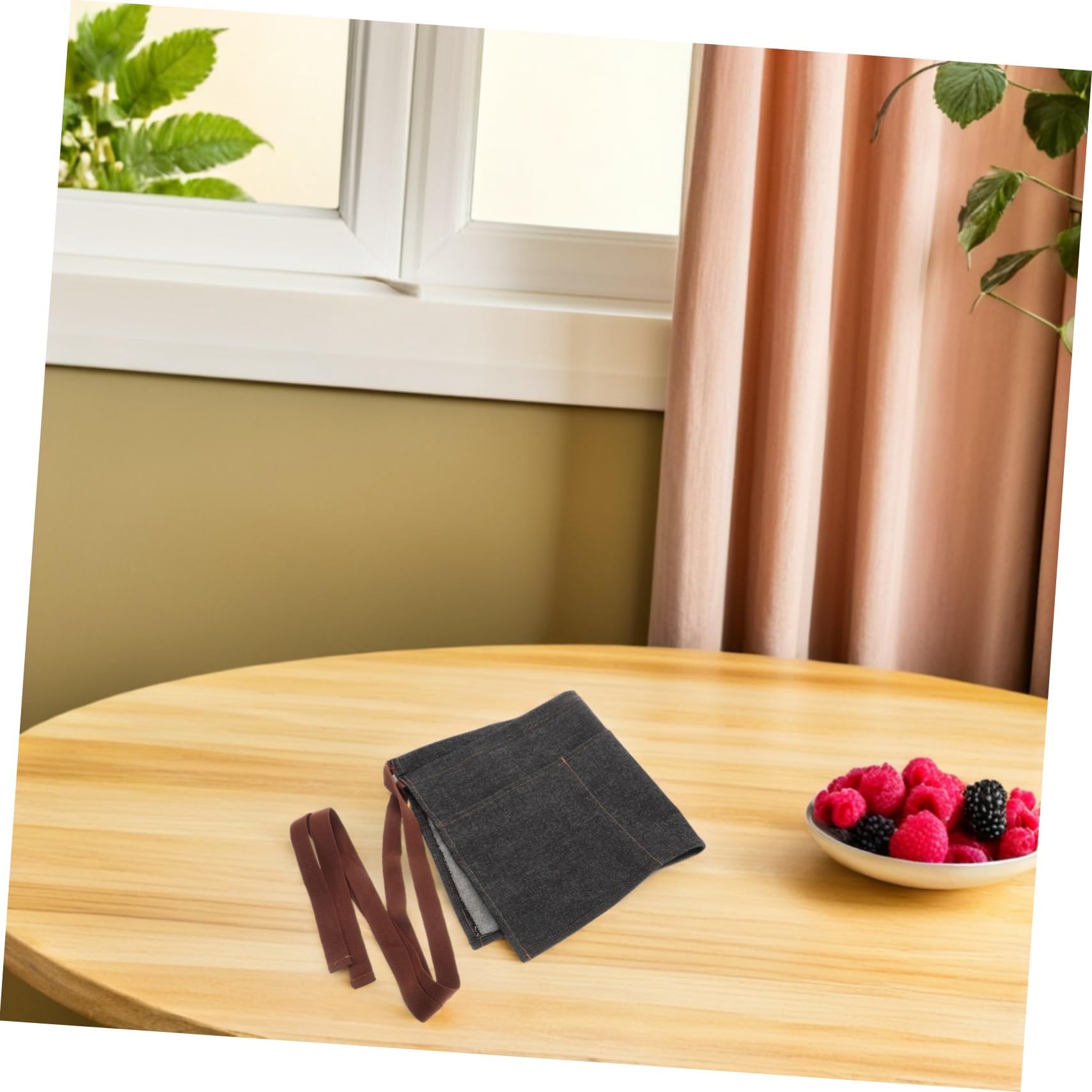 Didiseaon 2 Pezzi Grembiule Cameriere Jeans Corto con Grembiule Vita Mezza Regolabile per Ristorante Cucina Servizio Food Service