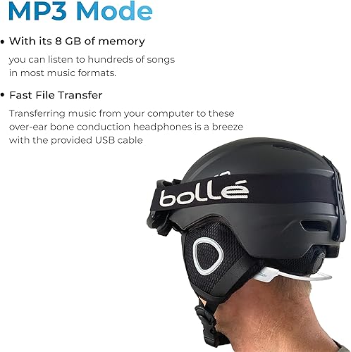 Miniatura 3 de H2O Audio Snow PRO - Auriculares Bluetooth de conducción ósea con reproductor de MP3, impermeables, multideporte, para esquí, snowboard, esquí de