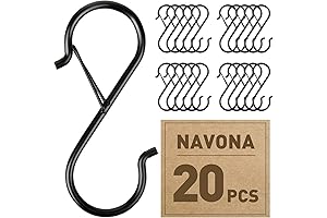 Hooks Double Sided, Heavy-Duty 20 Pcs S Hooks Hanging Safety Buckle, 3.5 Inch Stainless-Steel
