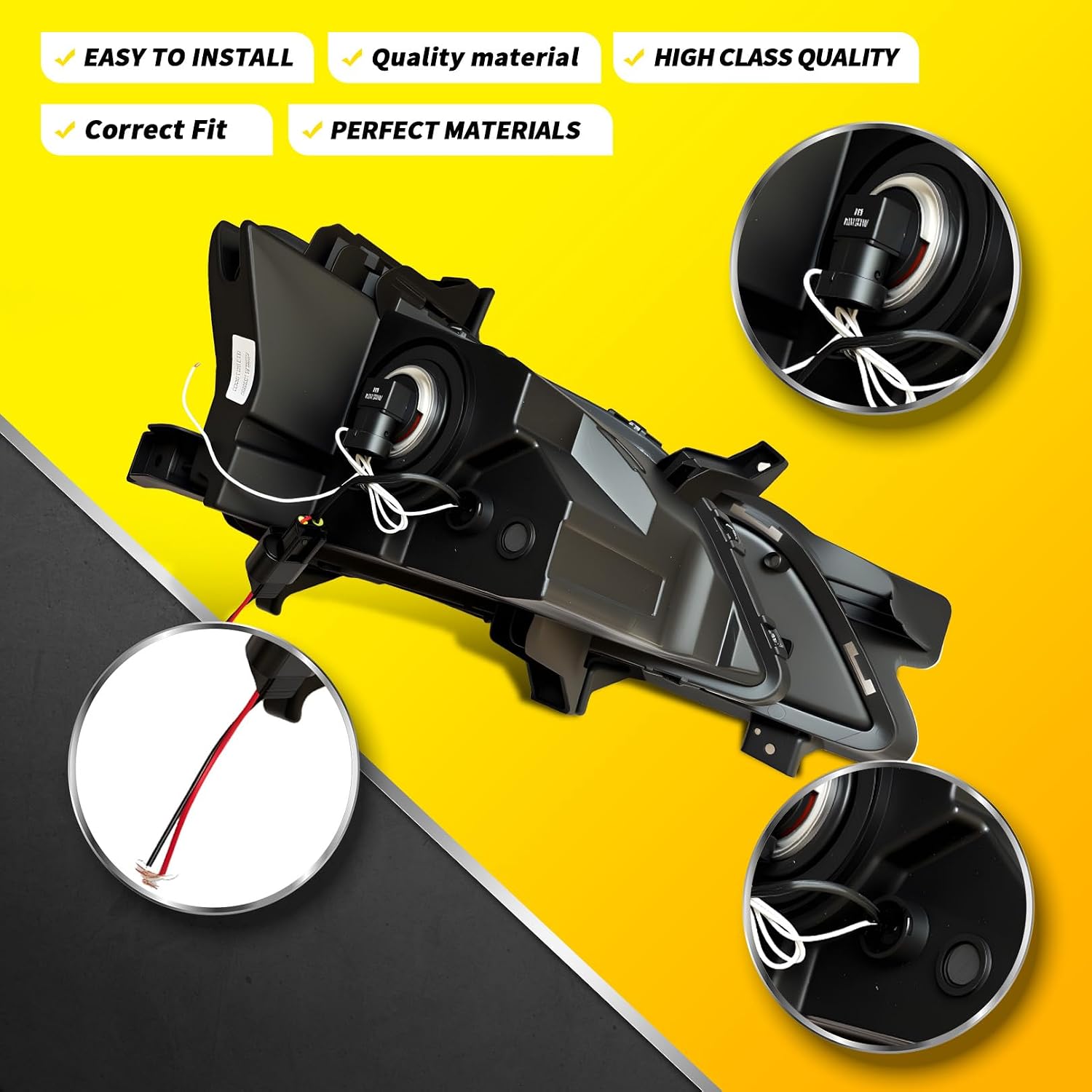 Front Fog Light Assembly Compatible with 2019 2020 2021 Tucson Pair Fog Lamp w/DRL Chrome Housing & Clear Lens 92201D3600 92202-D3600
