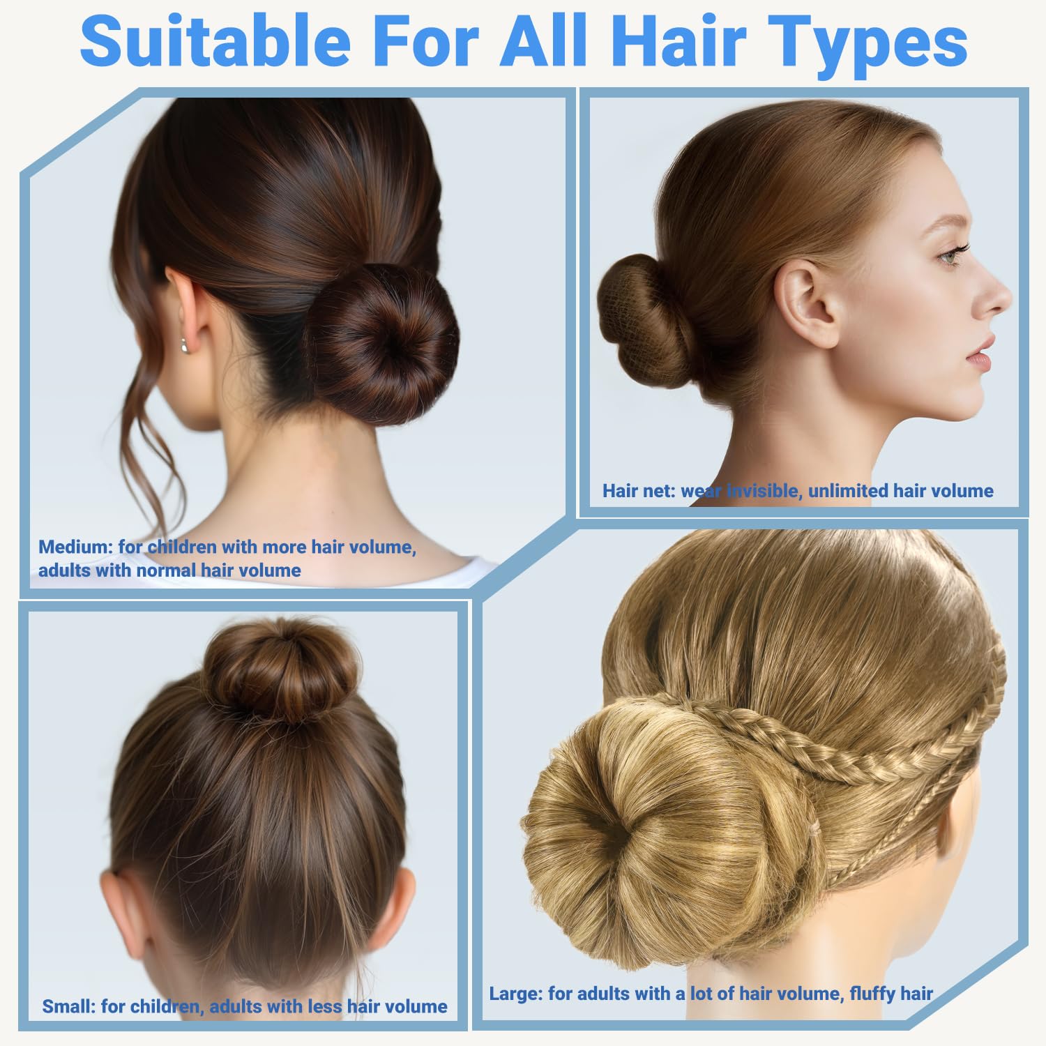 Amazon.com: TsMADDTs Blonde Hair Bun Set, 8 Donut Bun with 2 Large